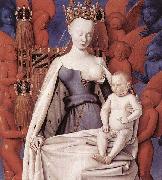 right wing of Melun diptychVirgin and Child Surrounded by Angels Showing Charles VII mistress Agnes Sorel